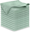 Microfiber Cleaning Cloth - Sea Green - 12Pcs (12.5x12.5 inch) High Performance - 1200 Washes, Ultra Absorbent Car Towel Traps Grime & Liquid for Streak-Free Mirror Shine - car Washing Cloth