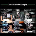 Triple Car Cup Holder Expander Attachable Tray with Adjustable Base and Large Bottles