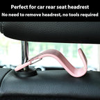 4-Pack 360° Rotating Universal Car Headrest Hooks, Car Organizer Hanger Storage Hooks for Bag Purse Cloth Grocery Universal Fit with Clip Pink