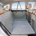 Dog Car Seat Cover 400LBS Hard Bottom Back Seat Extender for Dogs | Waterproof Polyester, Anti-Slip Surface, 3 Removable Hard Plates, Side Storage Pockets, 4-Mode Convertible