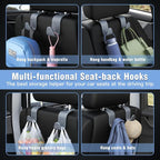Car Seat Headrest Hook 4 Pack Hanger Universal Vehicle Car Storage Organizer for Handbag Purse Coat S Type Checkered Grey