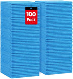 Blue Microfiber Cleaning Cloths 100 Pack, Reusable Cleaning Rags Shop Towels - Bulk Multipurpose Microfiber Towels, Lint Free Cleaning Towels for Car, House & Kitchen, 11.5 x 11.5 inch