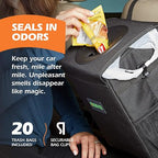 Collapsible Car Trash Can with 20 Bags - Leakproof, Black, Medium