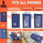 Faraday Bag for Phones & Key Fobs – RFID Shielding Privacy Pouch for Electronic Device Storage, Faraday Sleeve for Personal Data Protection (2 PACK - BLUES)