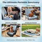Premium Cooling Dog Car Seat Mat for Small Dogs & Puppies, Breathable Puppy Car Seat for Front & Back Seat Travel, Cool-to-Touch Washable Pet Travel Lounge with Supportive Bolster