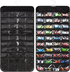 Hanging Organizers for Toy Car Double Sided 80 Pockets Display Case for Toy Cars (Without Toy Cars) (80 Slots Black)