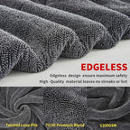 Wasal Car Drying Towel, 24" x 36" XL | 1300 GSM Microfiber, Edgeless Twisted Loop Design, 70/30 Blend, Super-Fast Drying, Streak Free