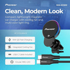 Qi2 Wireless Car Charger and Magnetic Phone Holder Mount for Air Vent - MagSafe Compatible Car Phone Charger for iPhone and Android with Cooling Fan, RBG Illumination, Includes Metal Ring