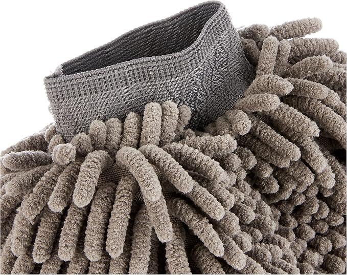 Absorbent Microfiber Car Wash Drying Mitts, 2 Pack, Gray, 10.44" L x 9.06" W