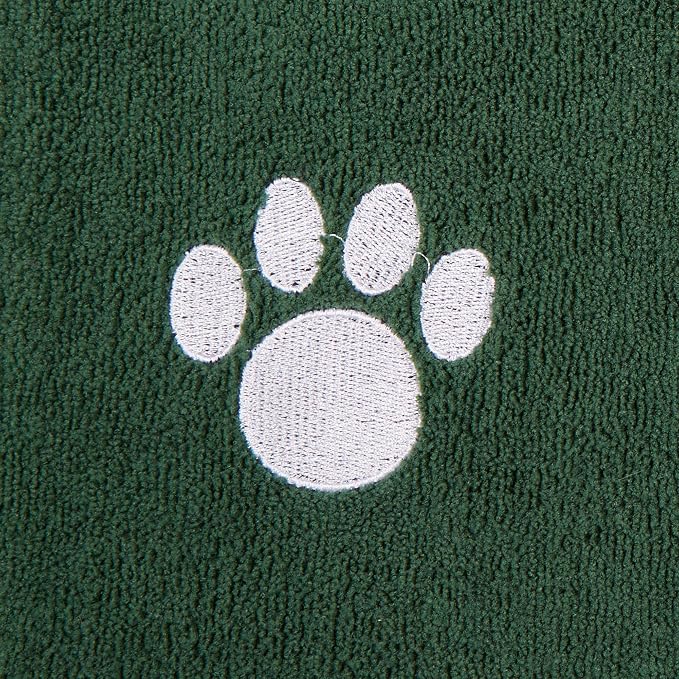 Pet Grooming Towel Collection Absorbent Microfiber X-Large, 41x23.5", Embroidered Hunter Green