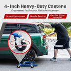 Car Dolly Jack Set of 4, Mechanical 1500-lbs Wheel Dolly, 9'' car Wheel Dolly Positioning Jack, Car Dollies for Vehicle Positioning & Auto Repair Moving, Blue