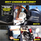 Beyond Drying Towel - Super Absorbent Large Premium Microfiber Detailing Towel for Cars and Boats - 2-Pack