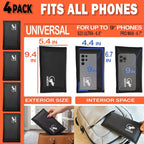 Faraday Bag Anti-Tracking GPS RFID Car Key Signal Blocker Wallet Shielding Pouch Protective Case for Cell Phone Car Key FOB, Data Privacy, Electronic Device Security (4 PACK - BLACK)