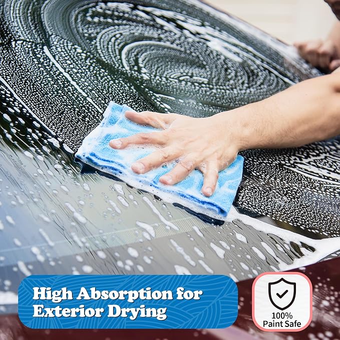 Shop Towels, Microfiber Cleaning Cloth Bulk, 200 Pack Microfiber Towels for Cars, All-Purpose Absorbent Cleaning Rags, Dust Cloth for Automotive, Mechanic, Garage, Bar, 11.5 x 11.5 inch