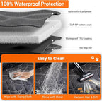 Dog Car Seat Cover for Back Seat, 56" Waterproof Dog Car Hammock with Mesh Window and Side Flaps, 600D Oxford Fabric Pet Seat Protector for Cars, SUVs & Mid-Size Trucks, Black