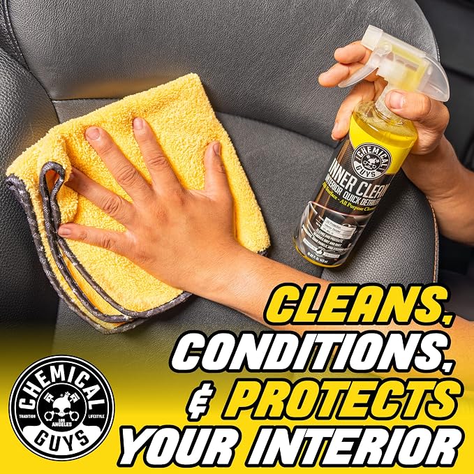 InnerClean Interior Quick Detailer Cleaner and Protectant for Dashboards Door Panels Seats Trim and Surfaces Non Greasy Interior Car Cleaning Spray and Interior Detailer Spray 16 oz