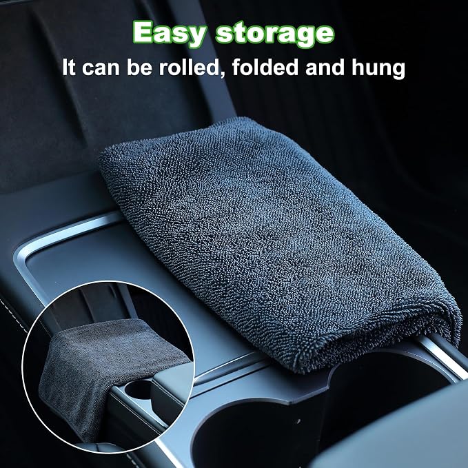 Microfiber Towels for Cars, 63" x 29.5" Car Drying Towel, Dark Gray Reusable Car Towel, Quick Drying Car Car Microfiber Cleaning Cloth for RVs, SUVs, Trucks