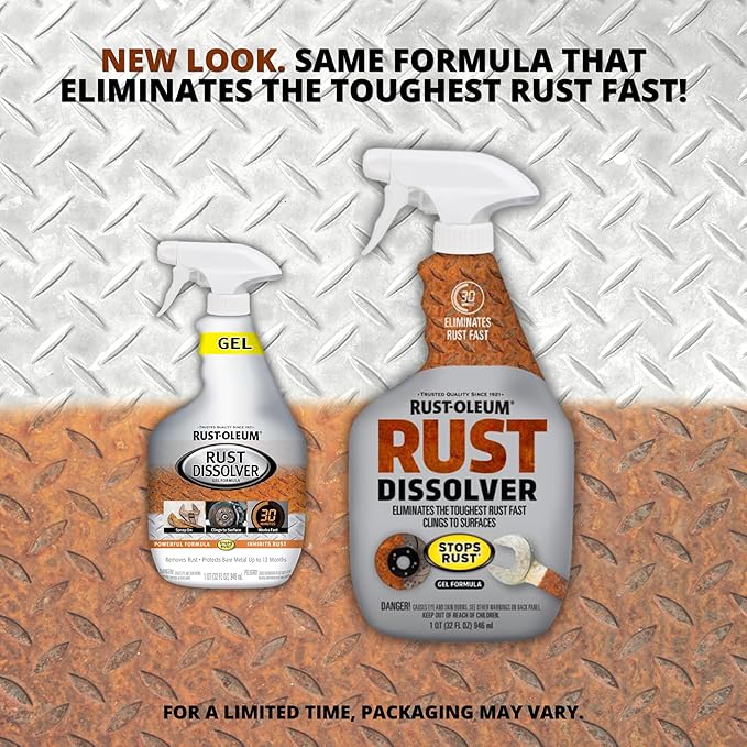 Rust Dissolver Trigger Spray Gel | Heavy-Duty Corrosion Remover for Metal Tools, Cars, Bikes, Grills, Bolts, Firearms & More | 32 oz