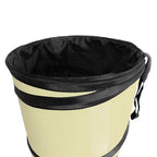 Automotive Waterproof Portable Collapsible Large Can Garbage Container fits Most Cars,Polyethylene, SUVs, and Trucks Beige Trash