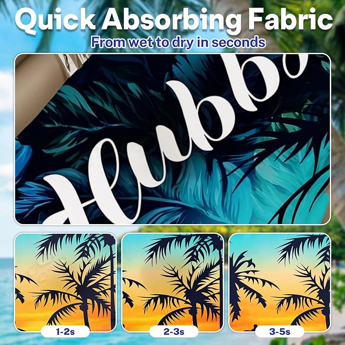 2 Pack Car Seat Towel Covers, Sweat-Proof Microfiber Seat Protectors for Gym, Running, Beach & Workout, Breathable Quick-Dry, Machine Washable, Tropical Palm Sky Print, Universal Fit