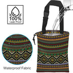 Car Trash Bag Hanging Green Ethnic Style Car Trash Can Waterproof Garbage Bag Hanging for Car Back Seat