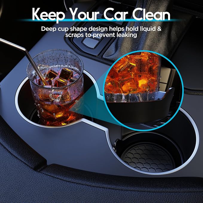 Car Cup Coaster Universal Automotive Waterproof Non-Slip Cup Holders Sift-Proof Spill Holder Car Interior Accessories 2 Pack Black