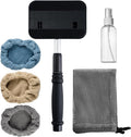 Pivoting Windshield Glass Cleaning Tool Extendable Aluminum Handle w/3 Premium Microfiber Covers