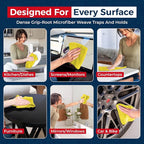 Microfiber Cleaning Cloth Yellow - 12 Pcs 12.5"x12.5" - High Performance - 1200 Washes, Ultra Absorbent Towels Weave Grime & Liquid for Streak-Free Mirror Shine - Car Washing Cloth