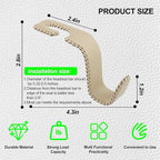 Car Seat Headrest Hook, Universal Vehicle Storage Hanger, Leather with Metal Car Seat Back Organizer for Handbag, Purse, Coat, Ergonomic Design, Beige 4 Pack