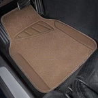 Beige Leather & Waterproof Car Carpet Floor Mats, Universal Car Mats Fit for SUV,Vans,sedans, Trucks,Set of 4pcs Car Carpet with Anti-Slip nibbs Driver Heel Pad (All Beige)