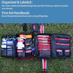 401 Pieces First Aid Kit with 2 Chest Seals & Israeli Bandage -Waterproof, Expandable Trauma Bag for Home, Car, Camping, Outdoor Emergency (Labeled Compartments, MOLLE Mountable)