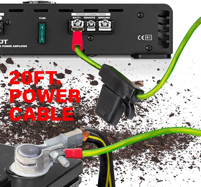 BP8K 8 Gauge Car Amplifier Installation Wiring Kit - A Car Amp Wire Kit Helps You Make Connections and Brings Power to Your Radio, Subwoofers and Speakers