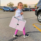 Kids Travel Tray for Toddler Car Seat, Toddler Gift for Girl Activities with Dry Erase Board & iPad Holder Stand,Road Trip Essentials Accessories Lap Tray for Girl as Birthday Gift,LightPurple