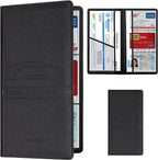 Car Registration and Insurance Card Holder, Vehicle License Document Glove Box Compartment Organizer, Interior Car Accessories for Women Men (Cross Black)