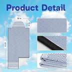 2 Pack Car Seat Towel Covers, Sweat Protector for Front Seats, Premium Thickened Microfiber with Boho Geometric, Breathable & Quick Dry, Slip-on Headrest Pocket for Gym, Beach, Running (Royal Blue)