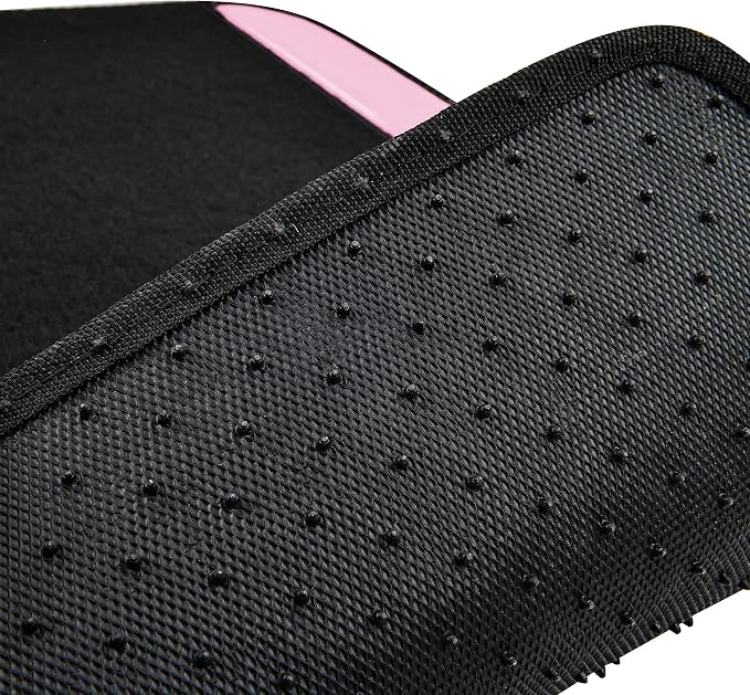 Jelly Waterproof Universal Fit Car Floor Mats, Girly Car Carpet Mats with Anti-Slip Nibbs Backing & Driver Heel Pad Fit for SUV, Vans, sedans, Cute car mats of 4pcs for Women (Pink)