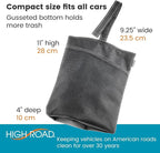 TrimTrash Hanging Car Garbage Bag - Slim and Leakproof Car Trash Bag with Magnetic Closure and Storage Pocket - Attaches to Seat, Glovebox or Console