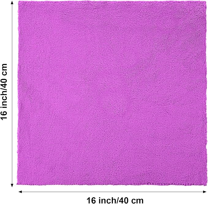 30 Pcs Edgeless Microfiber Plush Towels for Cars Detailing Drying Wash Polishing Absorbent Cleaning Cloths, 500 GSM (16 x 16 Inch,Purple)