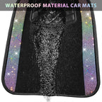 Iridescent Bling Rhinestones Diamond Car Floor Mats Waterproof, Anti-Slip PVC Heel Pad, Universal for Automotive SUV,Sedan,Van,4pcs Girl Women Lady Sparkly Shining Multicolor Colorful Crystal