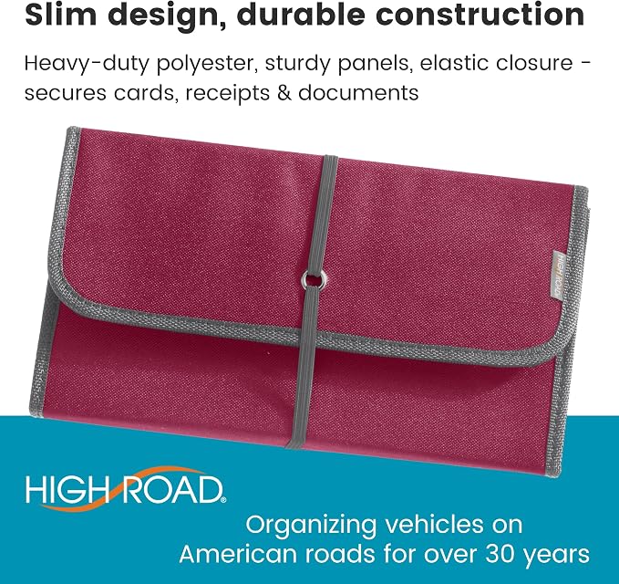 Glove Box Organizer - Insurance and Registration Holder for Car Documents and Paperwork - Expandable Front Seat Organizer with Card Pockets