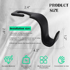 Car Seat Headrest Hook Universal Vehicle Storage Hanger Leather with Metal Car Seat Back Organizer for Handbag Purse Coat Black 2 Pack