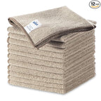 MR.SIGA Microfiber Cleaning Cloths, All-Purpose Surface Microfiber Towels, Streak Free Cleaning Rags, Pack of 12, Wheat, Size 32 x 32 cm(12.6 x 12.6 inch)