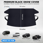 Truck Windshield Cover for Ice and Snow, SUV Snow Cover, Frost Cover Gives Protection from Snow and Ice, Car Cover for Snow, Winter Car Accessories | XX-Large (75" x 43")
