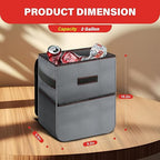 2 Gallon Car Trash Can Lid and Storage Pockets, Leak-Proof Collapsible and Portable Organizer, Multipurpose Garbage Bin with Adjustable Straps, Grey
