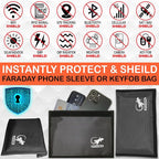 Faraday Bag Anti-Tracking GPS RFID Car Key Signal Blocker Wallet Shielding Pouch Protective Case for Cell Phone Car Key FOB, Data Privacy, Electronic Device Security (DARK GREY - NYLON)