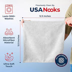 Microfiber Cleaning Cloth - White - 24Pcs (12.5x12.5 inch) High Performance - 1200 Washes, Ultra Absorbent Car Towel Traps Grime & Liquid for Streak-Free Mirror Shine - Car Washing Cloth