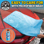 Woolly Mammoth Large Microfiber Drying Towel - 36 x 25 Inch Blue, Ultra Plush Super Absorbent Car Drying Towel for Cars, Trucks, SUVs, Motorcycles, RVs, and Auto Detailing
