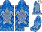 2 Pack Car Seat Towel Covers, Sweat-Proof Microfiber Seat Protectors for Gym, Running, Beach & Workout, Breathable Quick-Dry, Machine Washable, Blue Sea Turtle Print, Universal Fit