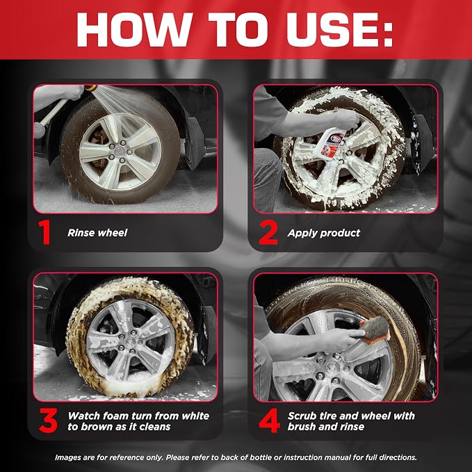 120228 Intense Foam Wheel & Tire Cleaner, High-Foaming Formula for Deep Cleaning, Removes Dirt, Grime & Brake Dust – Safe on All Wheels, 22 Fl Oz