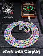 USB A to USB C Cable 3FT,Beaded Phone Charger Cord for iPhone 17 16 Pro Max 17e 15 Car play,Type C Cute Car Charger Charging Cord for iPad 10 11th A16/Samsung S26 S25 S24 S23/Pixel/Android Girls Women